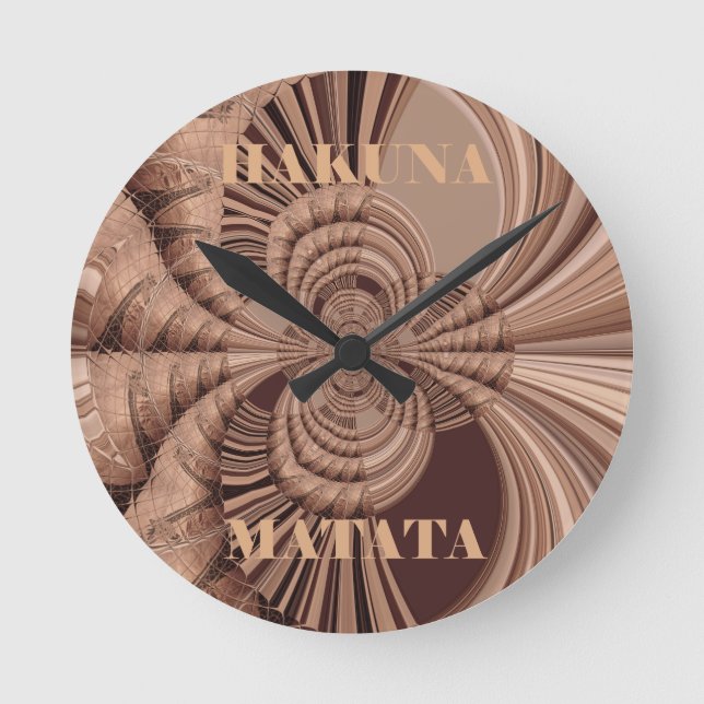 Reloj Redondo Mediano Hakuna Matata Kenya Giraffe Safari  Woven Sourveni (Anverso)