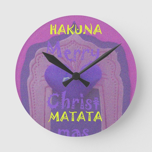Reloj Redondo Mediano Hakuna Matata Merry Christmas Love  Design.jpg (Anverso)