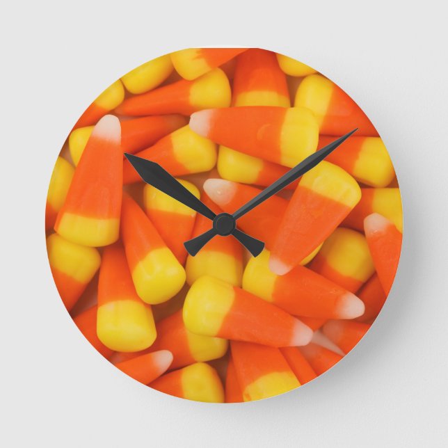 Reloj Redondo Mediano Halloween 🎃 Candy Corn 👻 (Anverso)