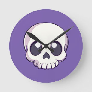 Reloj Redondo Mediano Halloween con el cráneo del Personalizado