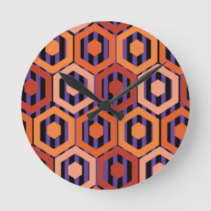 Reloj Redondo Mediano Halloween Hexagons