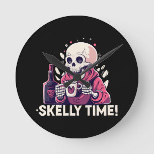 Reloj Redondo Mediano halloween pero es hora de skelly