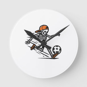 Reloj Redondo Mediano Halloween Skeleton Football Costume Men