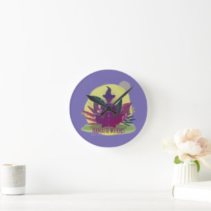 Reloj Redondo Mediano Halloween Yoga Namaste Witaste
