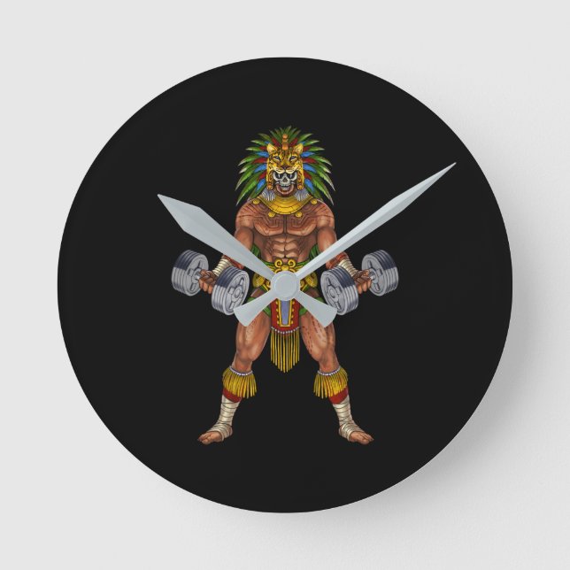 Reloj Redondo Mediano Halterofilia azteca (Anverso)