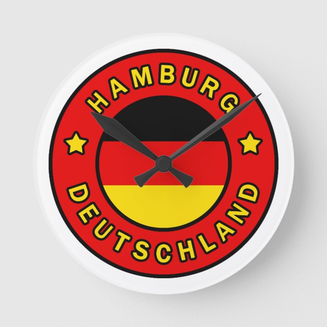 Reloj Redondo Mediano Hamburg Deutschland (Anverso)
