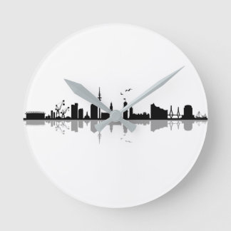 Reloj Redondo Mediano HAMBURG Elbe Germany City Skyline Silhouette