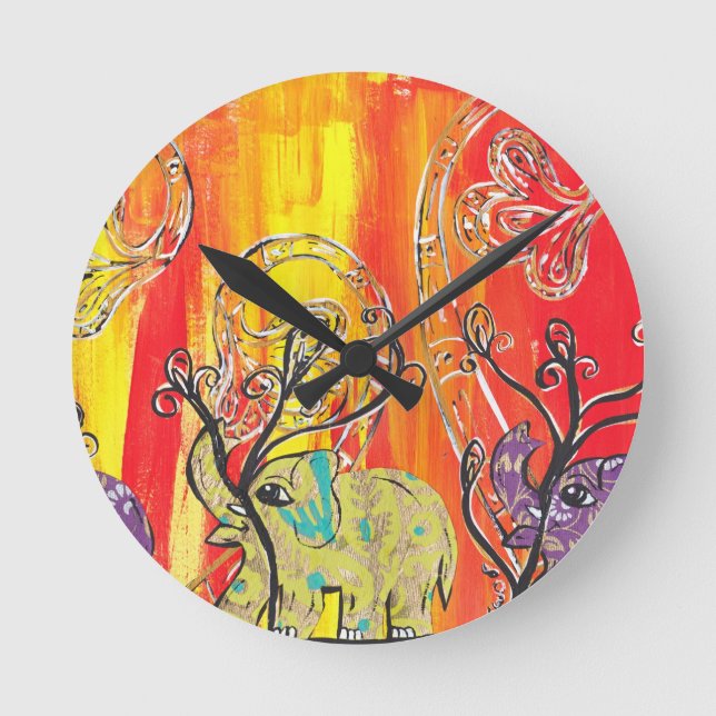 Reloj Redondo Mediano Happy Elephant Parade (Anverso)