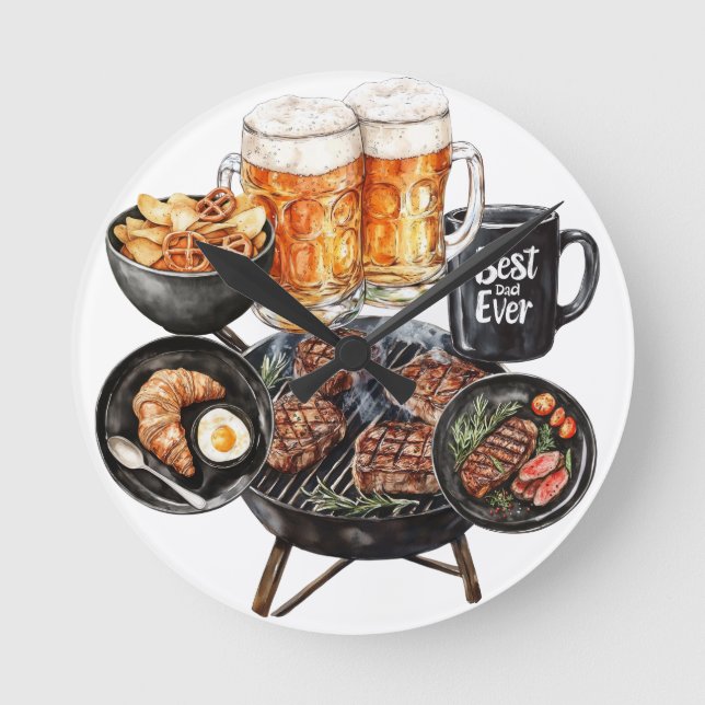 Reloj Redondo Mediano Happy Father's Day (Anverso)