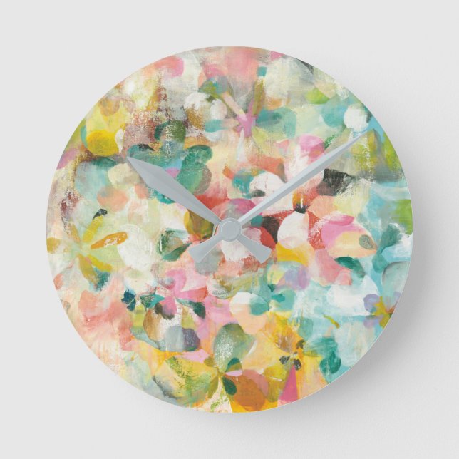 Reloj Redondo Mediano Happy Garden | Soft Pastel Petals (Anverso)