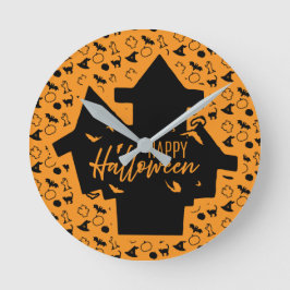 Reloj Redondo Mediano Happy Halloween