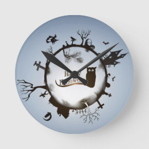 Reloj Redondo Mediano Happy Halloween Spooky Thami