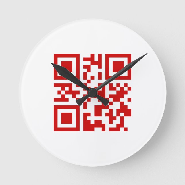 Reloj Redondo Mediano Happy New Year! -- QR Code (Anverso)