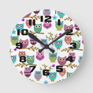 Reloj Redondo Mediano happy owls