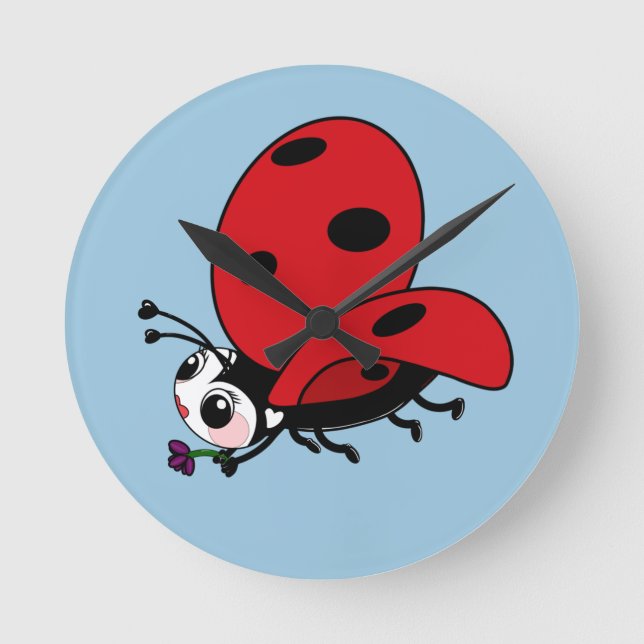 Reloj Redondo Mediano Happy Wings Ladybug  (Anverso)