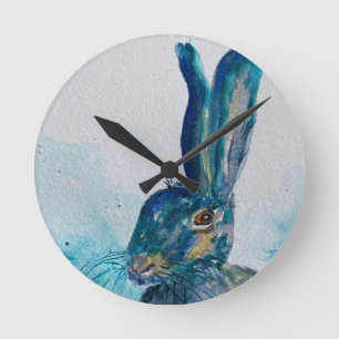 Reloj Redondo Mediano Hare Rabbit Watercolor