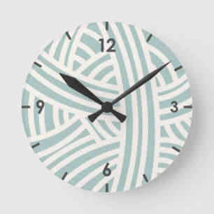 Reloj Redondo Mediano Harmonious Blue Abstract Stylized Yarn Ball