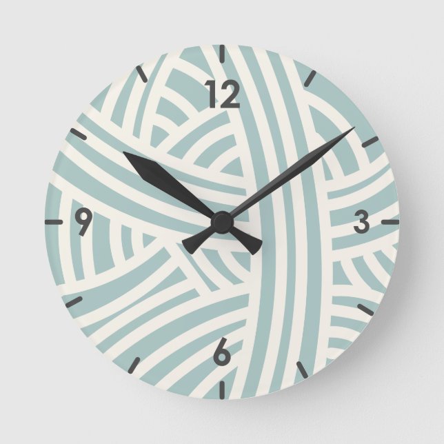 Reloj Redondo Mediano Harmonious Blue Abstract Stylized Yarn Ball (Anverso)