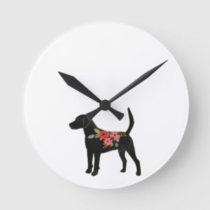 Reloj Redondo Mediano Harrier o Beagle Dog Rama Boho Silhouette