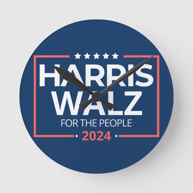 Reloj Redondo Mediano Harris Waltz 2024 Elecciones Kamala Harris Tim Wal (Anverso)