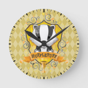 Reloj Redondo Mediano Harry Potter Encantador Escudo HUFFLEPUFF™