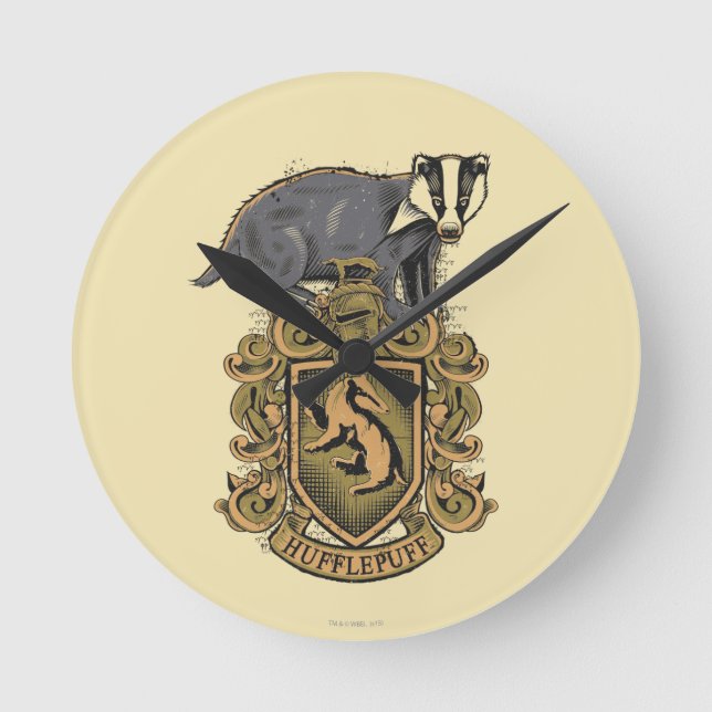 Reloj Redondo Mediano Harry Potter| Escudo Hufflepuff con Badger (Anverso)