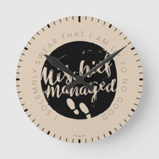 Reloj Redondo Mediano Harry Potter| Mapa de Marauder encantó la tipograf