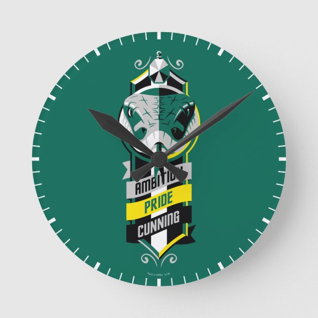 Reloj Redondo Mediano Harry Potter| Sigilia de Trajes de Casa SLYTHERIN™ (Anverso)