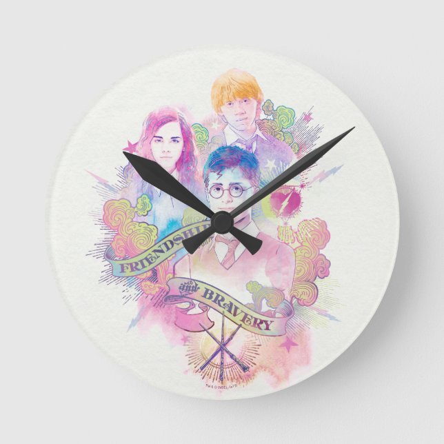 Reloj Redondo Mediano Harry Potter Spell | Harry, Hermione y Ron Waterc (Anverso)