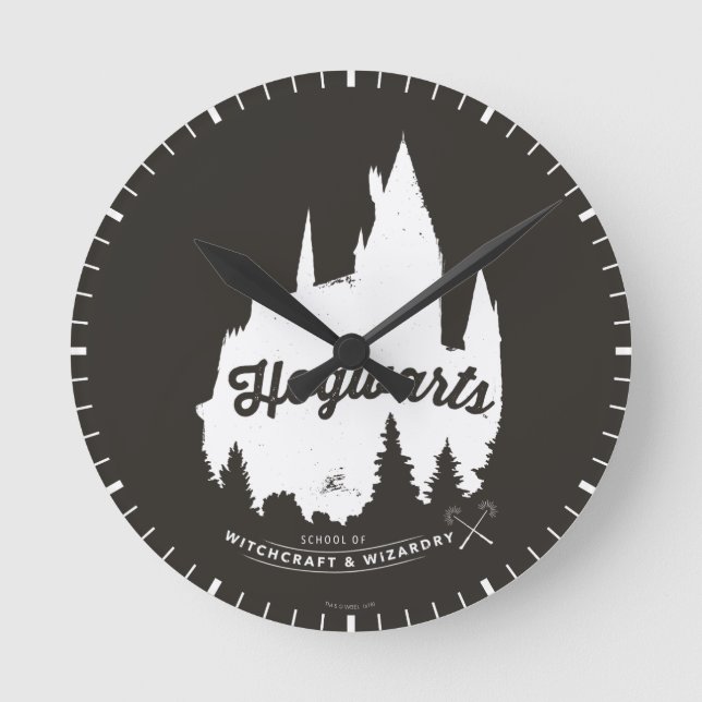 Reloj Redondo Mediano Harry Potter| Tipografía de castillo de HOGWARTS™ (Anverso)