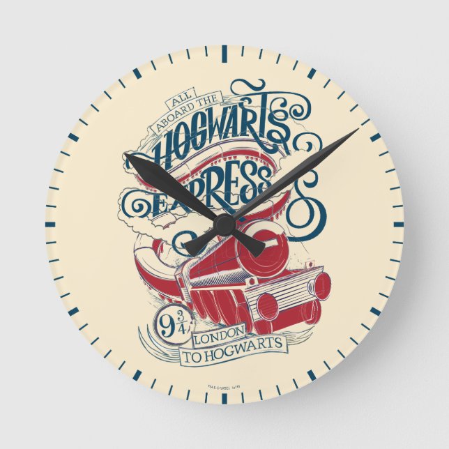 Reloj Redondo Mediano Harry Potter| Tipografía rápida de Hogwarts (Anverso)