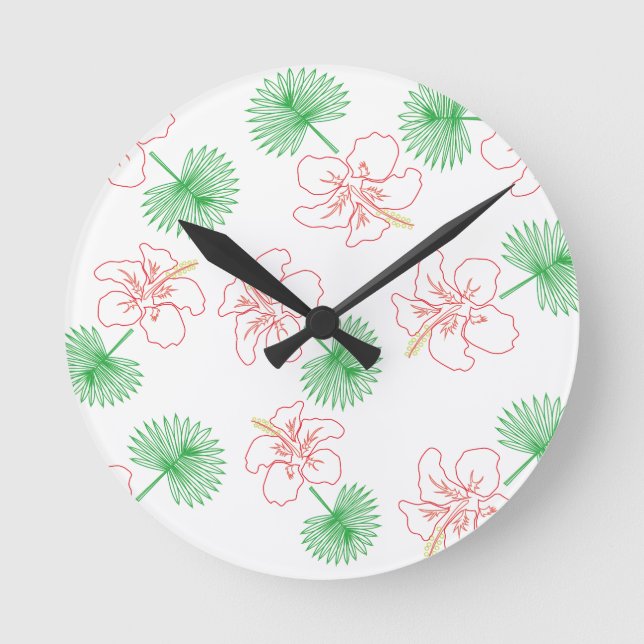 Reloj Redondo Mediano Hawaiano 02 (Anverso)