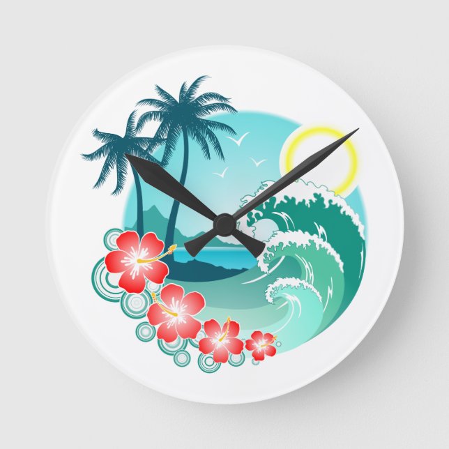 Reloj Redondo Mediano Hawaiian Island 2 (Anverso)