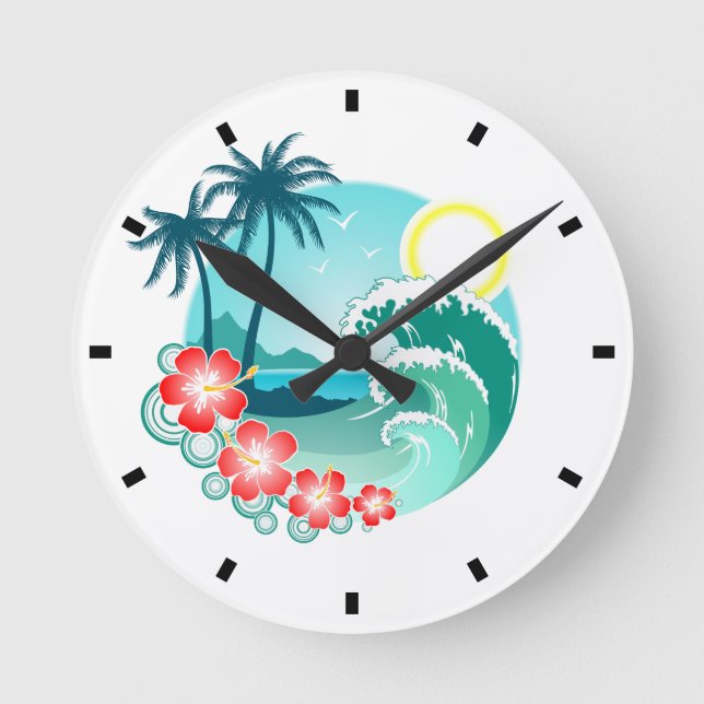 Reloj Redondo Mediano Hawaiian Islands (Anverso)