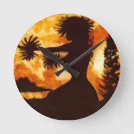 Reloj Redondo Mediano Hawiian Hula Dancer