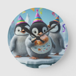 Reloj Redondo Mediano ¡Haz de cada día una aventura! Pingüino educativo