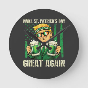Reloj Redondo Mediano Haz de nuevo genial el día de San Patricio