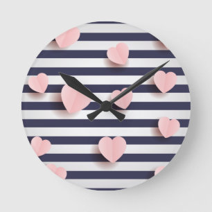 Reloj Redondo Mediano Hearts with stripes