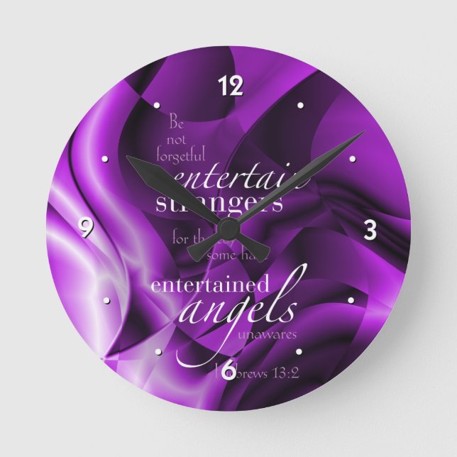 Reloj Redondo Mediano Hebrews 13:2 (Anverso)