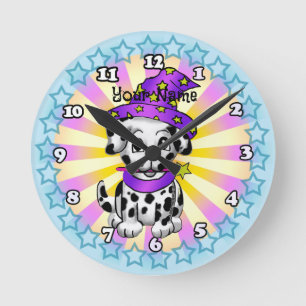 Reloj Redondo Mediano Hechicero hada perro 