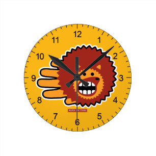 Reloj Redondo Mediano Hedgehog Rojo Afro Funny Face