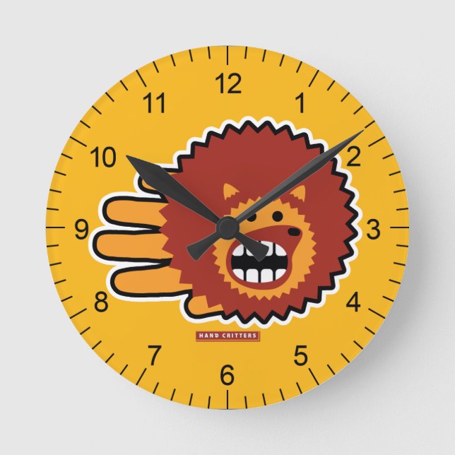Reloj Redondo Mediano Hedgehog Rojo Afro Funny Face (Anverso)