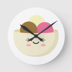 Reloj Redondo Mediano Helado de Kawaii