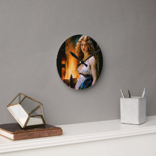 Reloj Redondo Mediano "Helen, la belleza de un espartano, el fuego de Tr