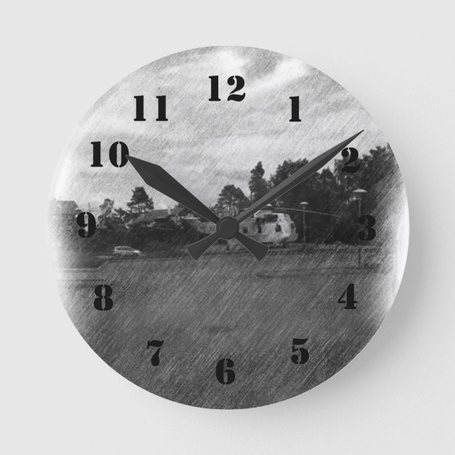 Reloj Redondo Mediano Helicóptero (Anverso)