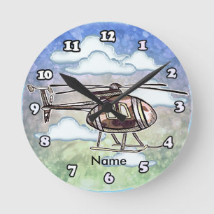 Reloj Redondo Mediano Helicóptero Rápido 