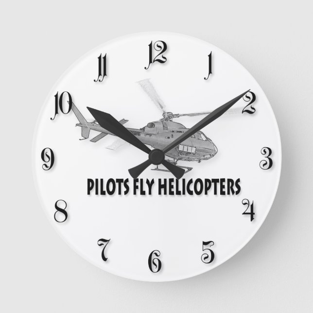 Reloj Redondo Mediano Helicópteros pilotos (Anverso)