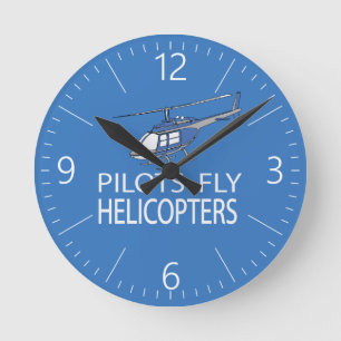 Reloj Redondo Mediano Helicópteros pilotos