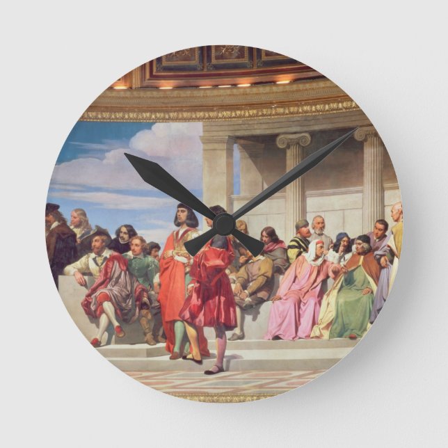 Reloj Redondo Mediano Hemiciclo: Artistas de todas las edades, detalle (Anverso)