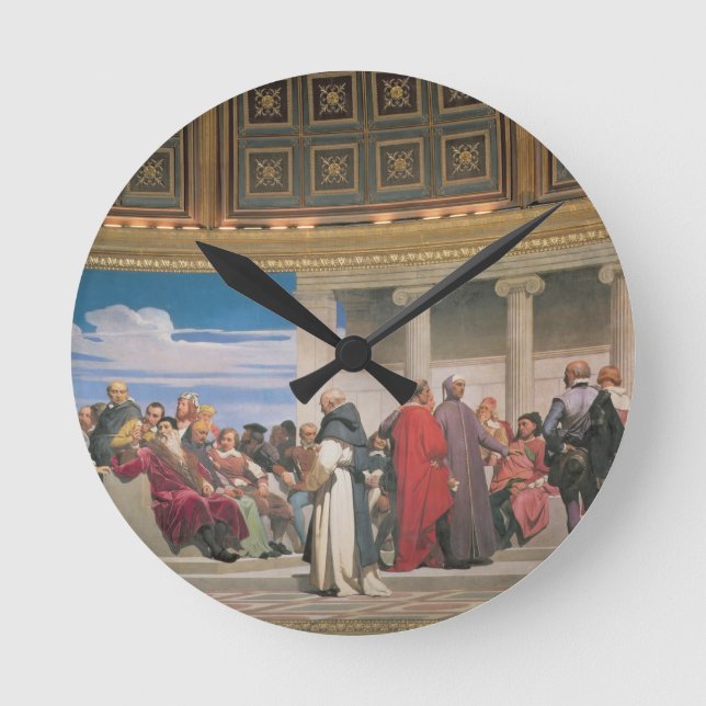 Reloj Redondo Mediano Hemiciclo: Artistas de todas las edades, detalle d (Anverso)